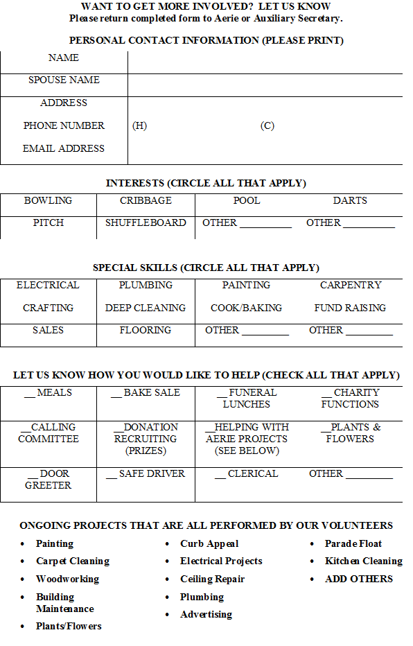 Want to Get Involved