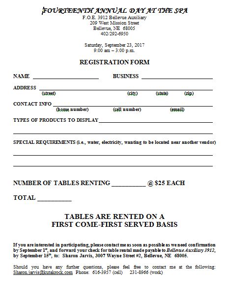 registration form